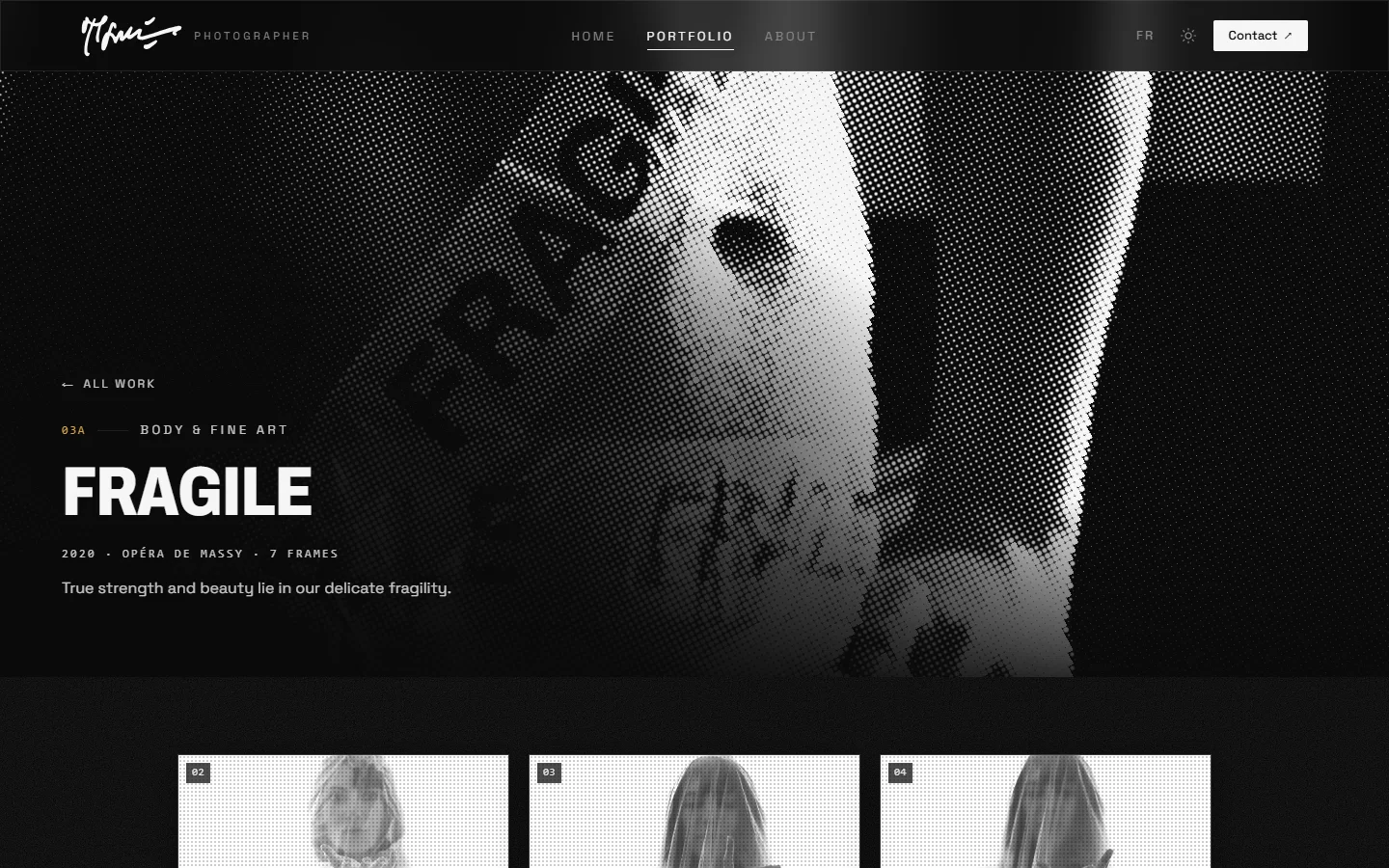 Shoot page for Fragile, Opéra de Massy, 2020